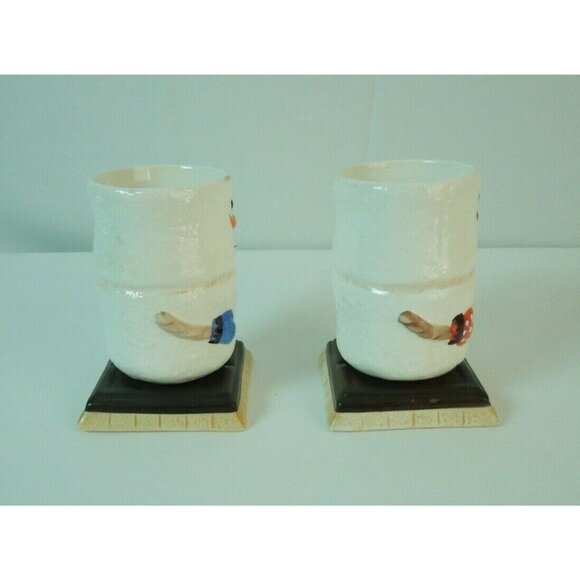 Set of Holiday Christmas Snowman Red Blue Mittens Coffee Hot Chocolate Tea Mugs - Picture 2 of 8